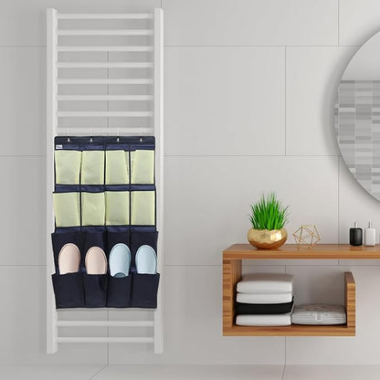 GARVALON Door Hanging Shoe Organizer Bag 16 Compartments Oxford Fabric Closet Door Shoe Holder Pouch for Men Women Wall Storage Organizer