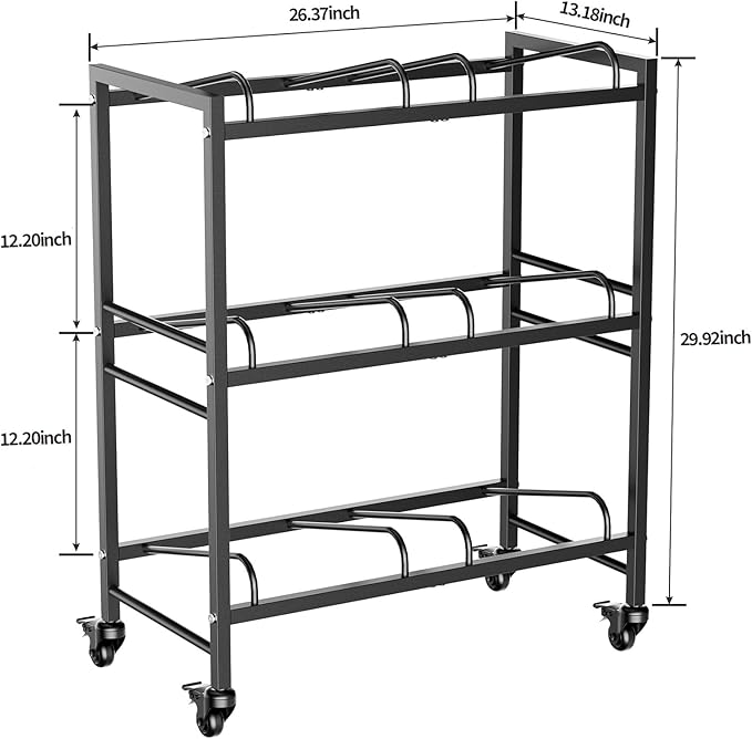 Heavy Duty 3 Tiers Water Rack Double Row with 4 Wheels - Space Saving Dispenser Stand 5 Gallon Water Storage Rack Bottle Jug Holder Organizer/Lockable&Removable Casters/Kitchen Office Garage/6 Slots