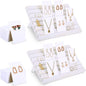 Marsui 62 Pcs Wood Earring Display Stand Earring Card Display 2 Sets of Holder with Cards Jewelry Stands for Selling