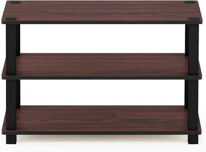 Furinno Turn-S-Tube Shoe Rack, 3-Tier Small Shoe Organizer, Toolless Shoe Storage, 11.6 x 23.6 x 22.2, Easy Assembly, for Closet Entryway, Office, Garage, Cherry Oak