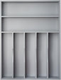 Besilord Silverware Organizer 13 Inch Gray Bamboo Kitchen Drawer Organizer 7 Slots Utensil Organizer Silverware Holder Cutlery Organizer Flatware Tray (Large)
