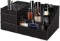 Black Vanity Organizer with Drawers – Large Mens Countertop Storage Box for Cologne, Skincare, Makeup, Perfume – Waterproof Dresser Organizer for Bathroom, Bedroom, Desk