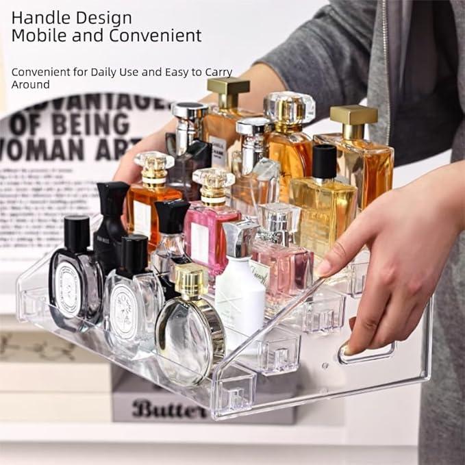 Acrylic Display Rack Cosmetic Large 3 Tiers Organizer Display Cases for Perfumes, Eyeshadow Palettes, Candy, Cookies, Figures