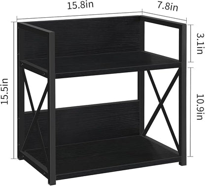 YINMIT Countertop Shelf Organizer,Coffee Bar Accessories,Spice Rack,Coffee Counter Shelf,2 Tier Coffee Organizer Station for Mugs,Cups,Cream,Syrup(Black, Large)