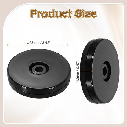uxcell 1Pack Acrylic Lazy Susan Turntable, 2.5" Spinner Lazy Susan Turntable Organizer, Acrylic Ball Bearing Rotating Tray for Pantry Spice Rack Decorating, Black