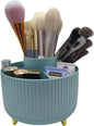 360 Rotating Makeup Brush Holder, Makeup Desk Organizer with 5 Slots Cosmetic Brushes Storage,Makeup Organizer for Vanity, Bedroom Decor, Bathroom Organizer (Blue)