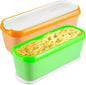 Ice Cream Containers Set of 2, 1.5 Quart Ice Cream Tub, Reusable Homemade Ice Cream Tubs with Stackable Freezer Storage Container for Yogurt, Sorbet, Gelato (Cyan+Orange=2Pack)
