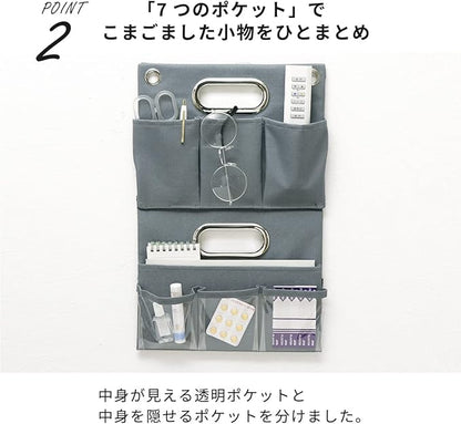 Toyo Case, Strelia Mirado, 2 Way, Pocket Rack, Wall Pocket, Desktop Storage, Desk, Table, Wall Hanging, Living Room, Office, Storage, 7 Pockets, Transparent Pockets, Includes Handles, Remote Control