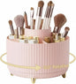 360 Degree Rotating Desktop Organizer,Makeup Brushes,Pencils,Desktop Stationery Storage Rotating Rack,Premium Plastic Organizer For Office,School And Home (Pink)