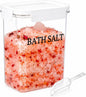 61 oz Bath Salt Jar, Plastic Bath Salt Container with Scoop, Airtight Storage with Locking Lids, Stackable Clear Canister for Epsom Salt, Bathtub Accessories