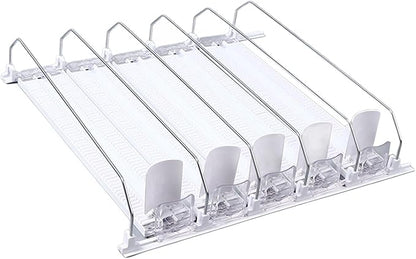 Fridge Drink Dispenser – Self-Pushing Soda Can for Refrigerator, Beverage Holder for Home Kitchen, White (5PCS), Compatible with Standard 12oz Cans