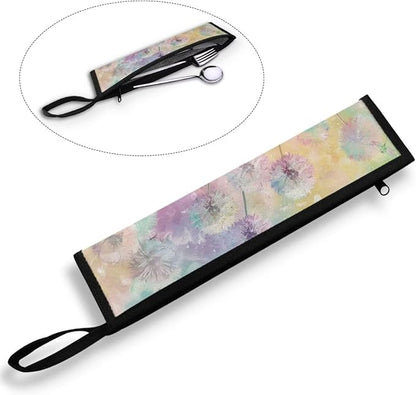 Cutlery Storage Bag Travel Silverware Cloth Bags for Travel Tableware Carrying Bag Travel Silverware Case Utensil Pouch Utensil Case,Tie Dye Dandelion