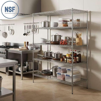 2 Pack Chrome Additional Wire Shelf for 18" x 42" Shelving Units, Replacement Shelves for Wire Rack