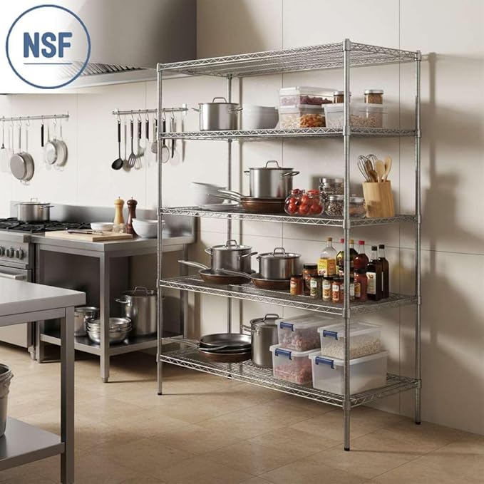2 Pack Chrome Additional Wire Shelf for 18" x 36" Shelving Units, Replacement Shelves for Wire Rack