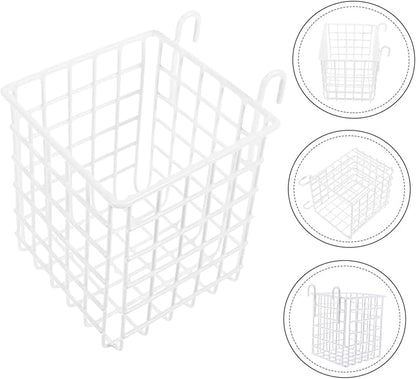 Wire Hanging Basket Storage Rack Hooks Iron Kitchen Organizer Cabinet and Door for Bathroom and Pantry Detachable Design for Easy Access and Use