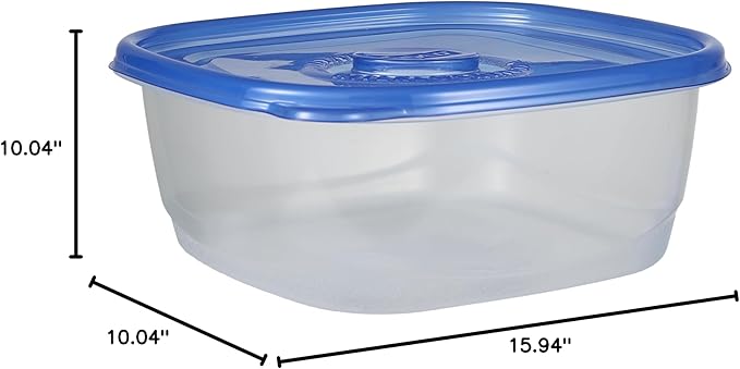 Glad GladWare XL Square Food Storage Containers with Lock Tight Lids, BPA-Free Family Size Plastic Containers for Leftovers, Meal Prep, and Freezer Storage, Dishwasher Safe, 104 Oz, 3 Count - 3 Pack