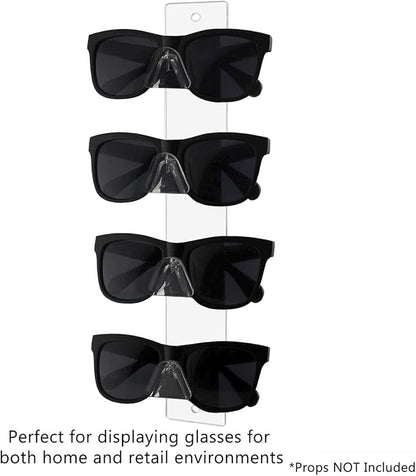 Marketing Holders 6 Pack Glasses Display 4 Pairs Holder with Hardware Retail Space Saver Storage Hanger Warehouses Wall Mount Eyeglasses Clear Acrylic Spectacles Safety Glass Labs