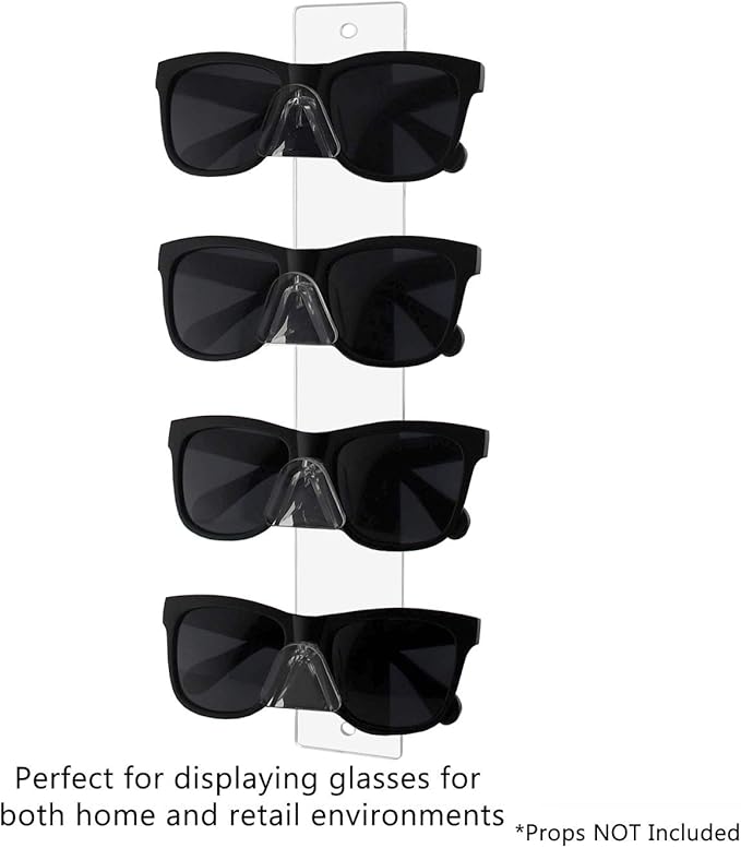 Marketing Holders 12 Pack Glasses Display 4 Pairs Holder with Hanging Hardware Retail Space Saver Organizer Storage Warehouses Wall Mount Eyeglasses Clear Acrylic Spectacles Safety Glass Labs