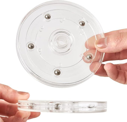 2 Pack 4" Lazy Susan Turntable Acrylic Ball Bearing Rotating Tray for Spice Rack Table Cake Kitchen Pantry Decorating TV Laptop Computer Monitor
