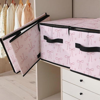 Stackable Clothes Storage Bins with Lids,Closet Organizers Fabric Cat Printing Box for Home and Office,Blanket Clothes Organizers,Under Bed Storage Containers 3 Pack.