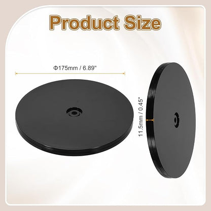 uxcell 1Pack Acrylic Lazy Susan Turntable, 7" Spinner Lazy Susan Turntable Organizer, Acrylic Ball Bearing Rotating Tray for Pantry Spice Rack Decorating, Black