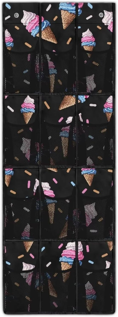 Generic Ice Cream Over The Door Storage Organizer Multifunctional Over The Door Storage Organizer Baby Clothes Strong Heavy Ability Even When Filled with Items It Remains Stable and Reliable