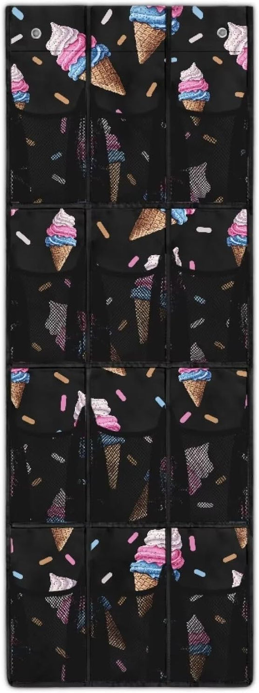 Generic Ice Cream Over The Door Storage Organizer Multifunctional Over The Door Storage Organizer Baby Clothes Strong Heavy Ability Even When Filled with Items It Remains Stable and Reliable