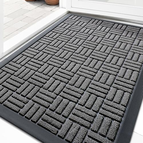 OLANLY Front Door Mat Outside Entrance 33x21, Heavy-Duty Rubber Doormat by OLANLY