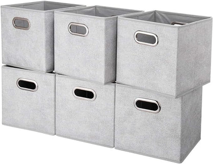 HSDTCollapsible Cloth Cubes Storage Bins Baskets Boxes Grey-White Lattice Pattern 10.5 x 10.5 x 11 Inches - Pack of 6,QY-SC14-6,Brush gradient(Set of 3)
