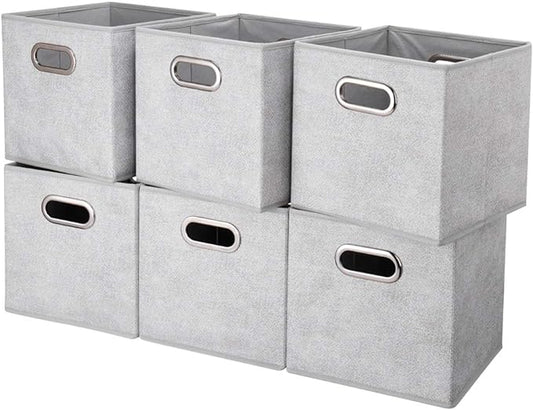 HSDTCollapsible Cloth Cubes Storage Bins Baskets Boxes Grey-White Lattice Pattern 10.5 x 10.5 x 11 Inches - Pack of 6,QY-SC14-6,Brush gradient(Set of 3)