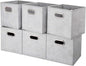 HSDTCollapsible Cloth Cubes Storage Bins Baskets Boxes Grey-White Lattice Pattern 10.5 x 10.5 x 11 Inches - Pack of 6,QY-SC14-6,Brush gradient(Set of 3)