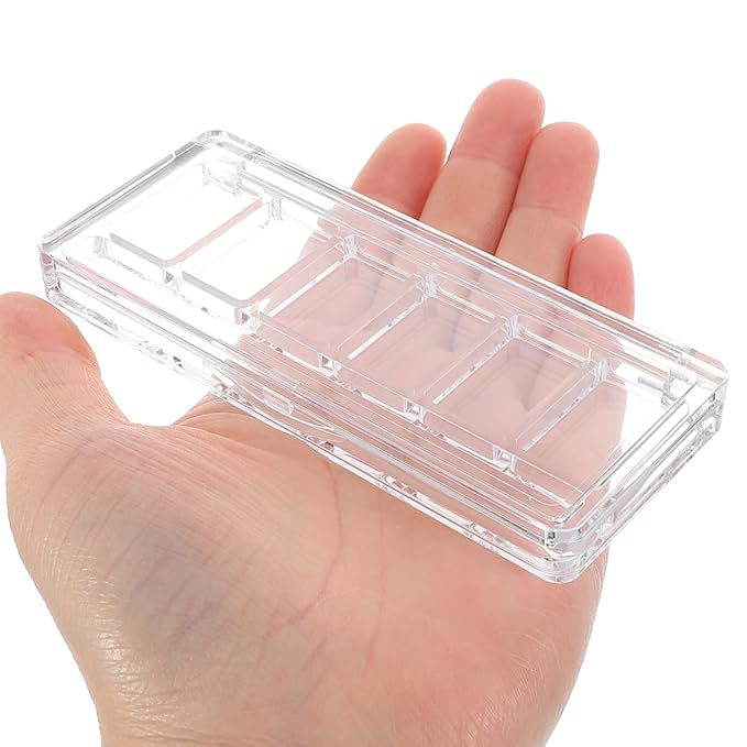 Lurrose Empty Lipstick Palette DLY Makeup Box for Women Portable Eyeshadow Pan Powder Blush Palette Dispensing Storage Boxes Transparent Highlighters Container