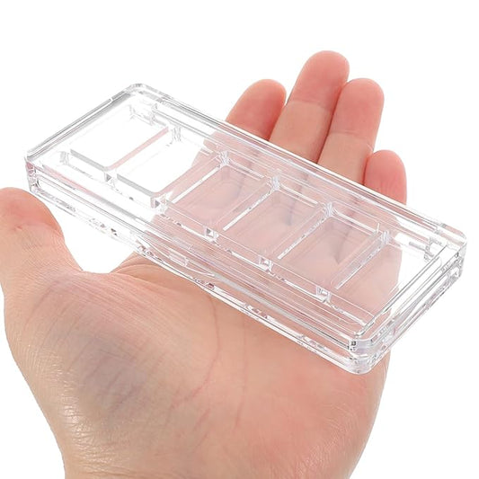 Lurrose Empty Lipstick Palette DLY Makeup Box for Women Portable Eyeshadow Pan Powder Blush Palette Dispensing Storage Boxes Transparent Highlighters Container