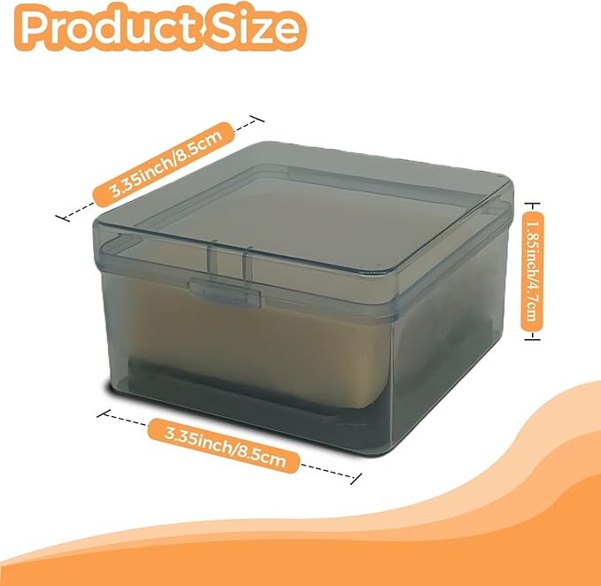 Travel Soap Container with Draining Layer, Square Soap Dish Bar Soap Holder for Shower with Lid Soapbox Bathroom Soap Dishes fit Dr Squatch Bars for Traveling Vonpri (Transparent Black)
