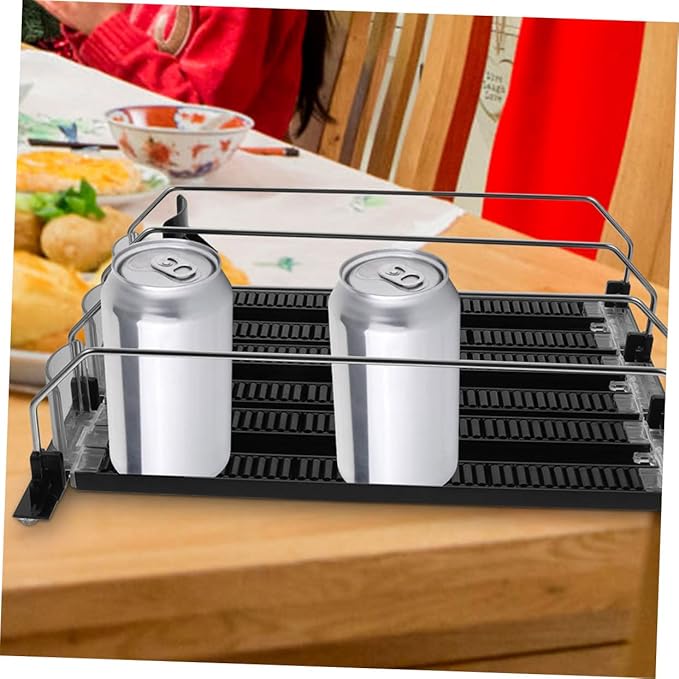 KICHOUSE 3pcs Beverage Propeller Glide Drink Dispenser Organizer for Refrigerator No Tilt Design