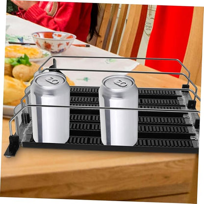KICHOUSE 3pcs Beverage Propeller Glide Drink Dispenser Organizer for Refrigerator No Tilt Design