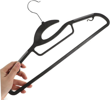 Unomor 10pcs Heavy Duty Non- Clothes Hangers Extra Wide Plastic Hangers for Jackets Suits Pants Space Saving Organizer for Closet Versatile Design