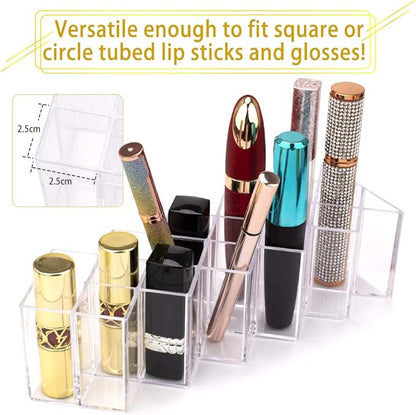 Nimiah Lipstick Holder Organizer for-Vanity - 16 Slots Lip Gloss Holder Clear Cosmetics Display Stand for Lip Stick Storage