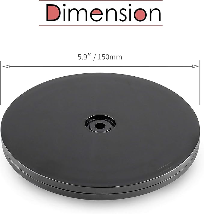 2Pcs Black Turntable Organizer 6 Inch, Acrylic Rotating Turntable Platter Swivel Plate Tray for Pantry Cabinet Spice Rack Cake Table Makeup