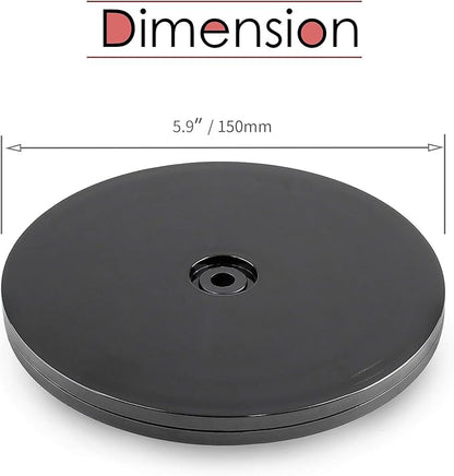 2Pcs Black Turntable Organizer 6 Inch, Acrylic Rotating Turntable Platter Swivel Plate Tray for Pantry Cabinet Spice Rack Cake Table Makeup