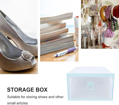 MAGICLULU Thickened Plastic Shoes Box 33x23x14cm Drawer-style Shoe Storage Container Stackable Organizer for Men and Women