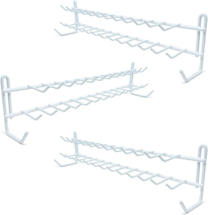Huji Wall Mount Tie and Belt Rack Organizer, White (3 Pack)…