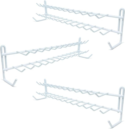Huji Wall Mount Tie and Belt Rack Organizer, White (3 Pack)…