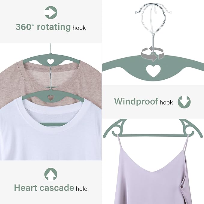 Velvet Hangers 50 Pack: Felt Clothes Hangers Heavy Duty Shirt Sweater Hangers No Shoulder Bump Non Slip Slim Thin Coat Hangers for Closet - Green Multi