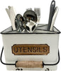 Portable Metal Storage Caddy Organizer with 4 Compartments & Handle, Perfect for Neatly Sorting Kitchen, Office & Bathroom Items，