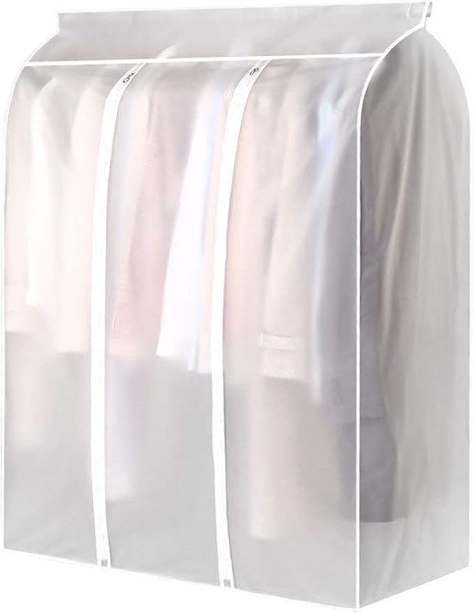 Garment Clothes Cover Protector Hanging Garment Storage Bag Translucent Dustproof Waterproof Hanging Storage Bag for Wardrobe with Full Zipper