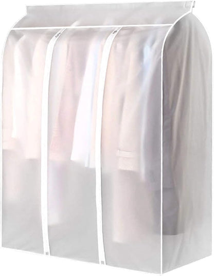 Garment Clothes Cover Protector Hanging Garment Storage Bag Translucent Dustproof Waterproof Hanging Storage Bag for Wardrobe with Full Zipper