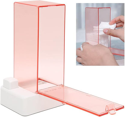 Automatic Cotton Dispenser Clear, Minimalist Modern Design Caddy for Home Bathroom Easy Refill Space Saving Storage