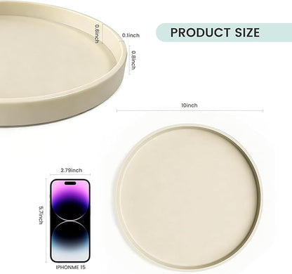 2 Pack 10" Bathroom and Vanity Tray, ABS Bathroom Counter Organizer, Coffee Table Decor for Perfume, Candles, Keys &More. Kitchen Countertop Organizer, Decorative Tray Soap Holder, Yellow