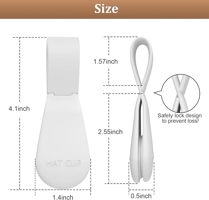 Fikoksol Magnetic Hat Clip 1-Pack - The Light Gray Hat Clip for Travel on Bag, Magnetic Hat Clips for Bag, and Secure Hat Holder for Travel on Caps & Beach Hats, Vacation Essentials